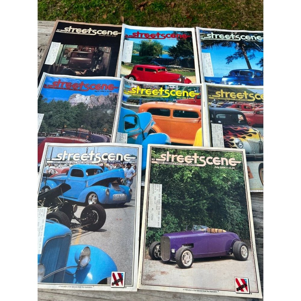 Vintage Lot of 8 StreetScene Street Scene Magazine NSRA 1990 January - August